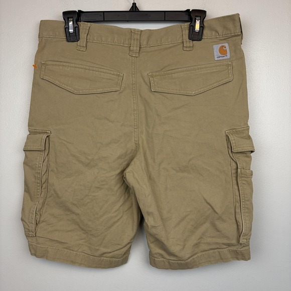 Carhartt Cargo Shorts Mens 34 Beige Relaxed Fit Canvas Workwear Stretch - Picture 2 of 8